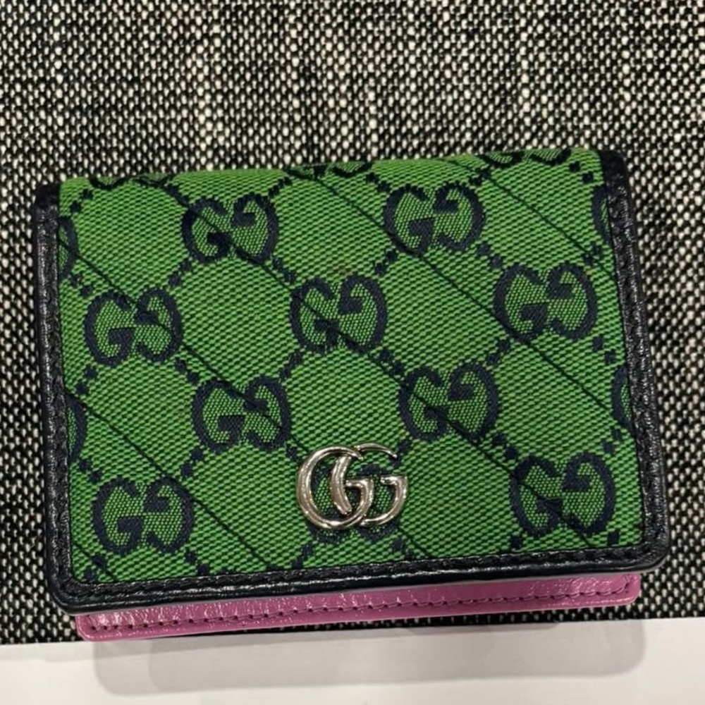 EUC Authentic Gucci Colorful Green, Yellow and Pink Wallet
